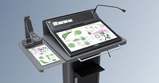 polyboard ISP Neo-Simpo | Das Interaktive Command Center | 23,8" UHD Main- & 19,1" Sub-Monitor | EMR & PCAP Dual-Touch | Die High-End Erweiterung für polyboard Smartboards.