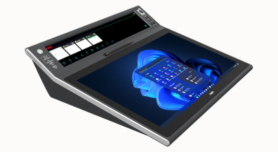polyboard ISP Neo-Simpo | Das Interaktive Command Center | 23,8" UHD Main- & 19,1" Sub-Monitor | EMR & PCAP Dual-Touch | Die High-End Erweiterung für polyboard Smartboards.